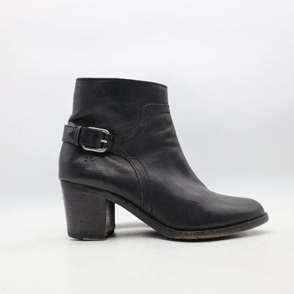 Frye Janis Shield Women's Size 8.5 B Black Leather Zip Ankle Boots - Picture 1 of 11